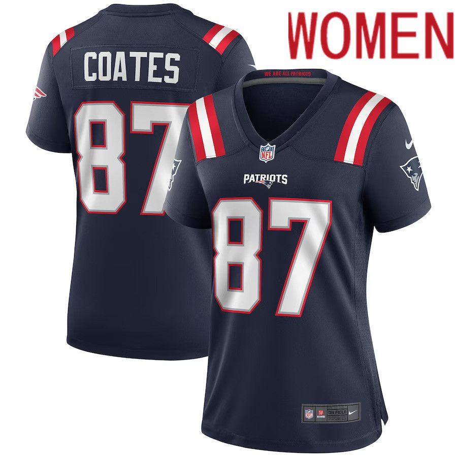 Women New England Patriots 87 Ben Coates Nike Navy Game Retired Player NFL Jersey